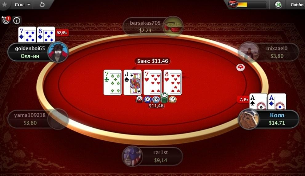Игра в 6+ Holdem PokerStars